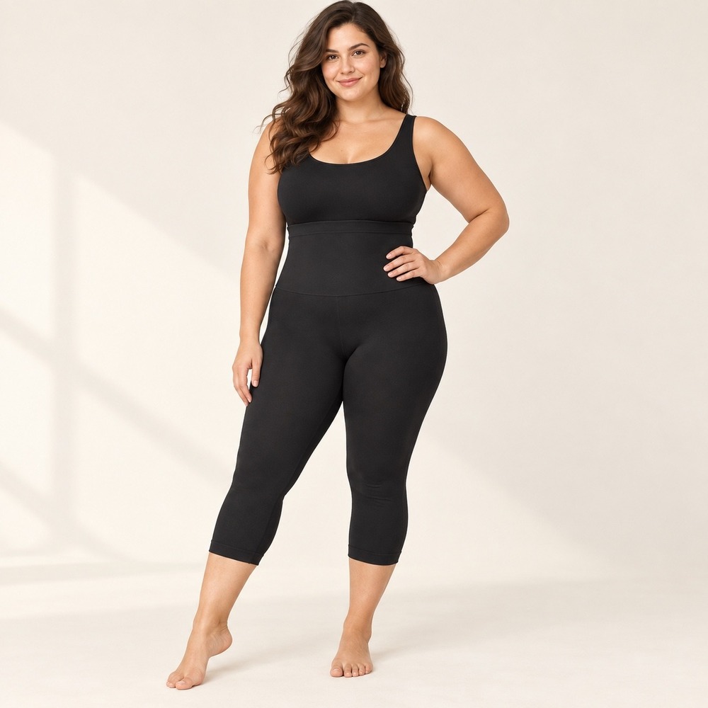 Soma Black High Waist Capri Shaper Leggings XL Tummy Control Compression